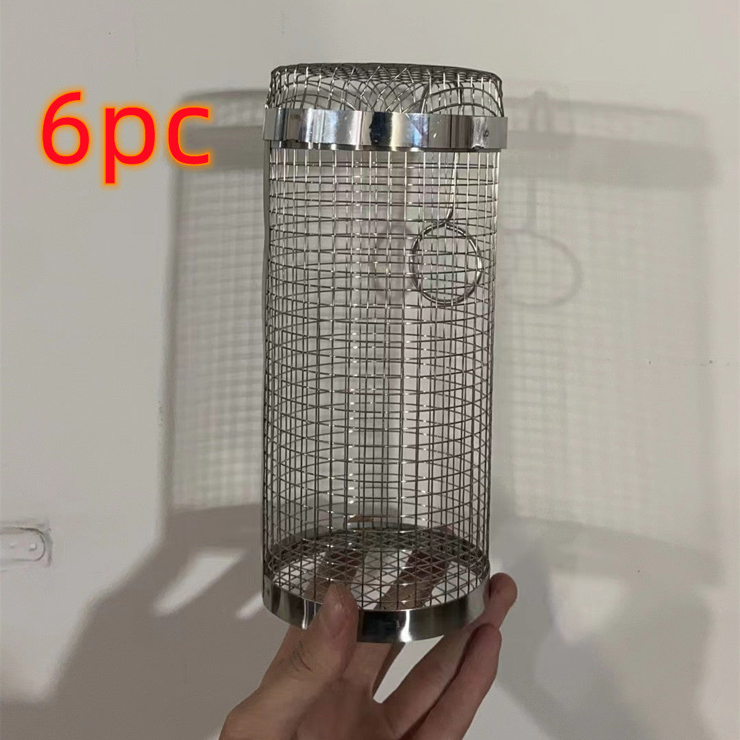 Cesto de grelhar com rodinhas, em metal, para churrasco, portátil, para camping e atividades ao ar livre. Utensílios de cozinha.