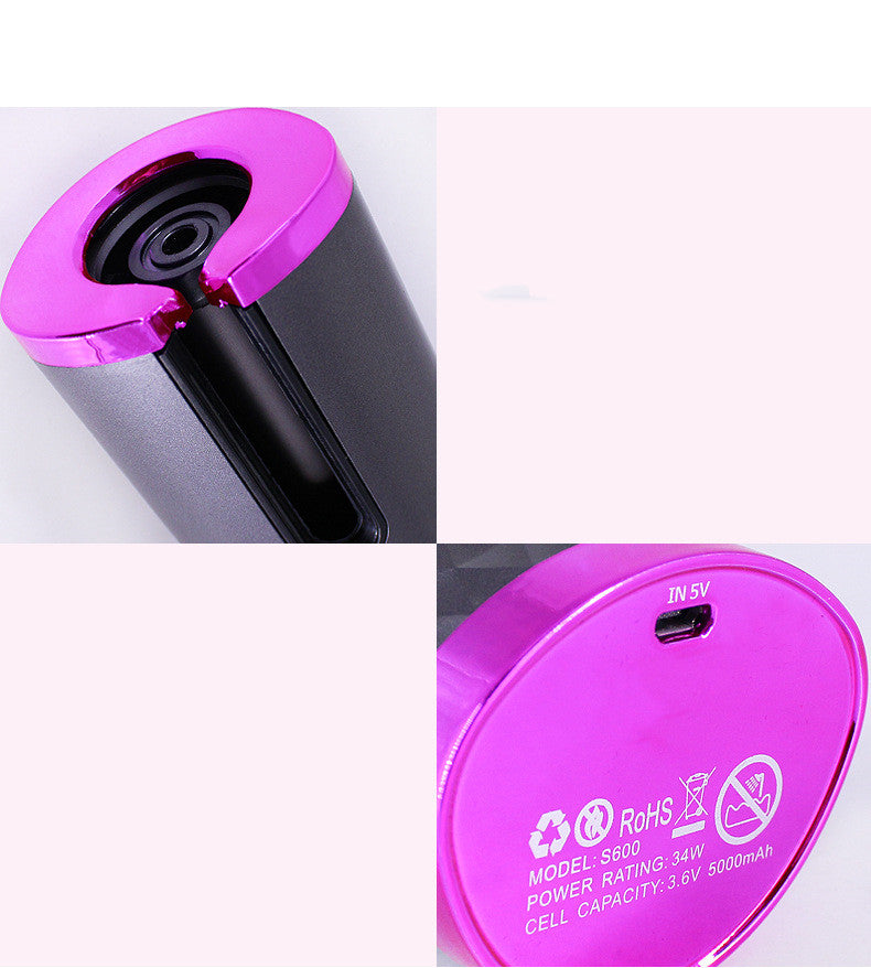 Modelador de Cachos Automático Sem Fio com Display LCD | Cerâmica Rotativa Recarregável