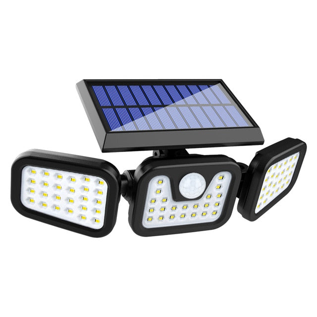 Luminária Solar de Parede com Sensor de Movimento — 74 LEDs, IP65, 8-10h de Iluminação