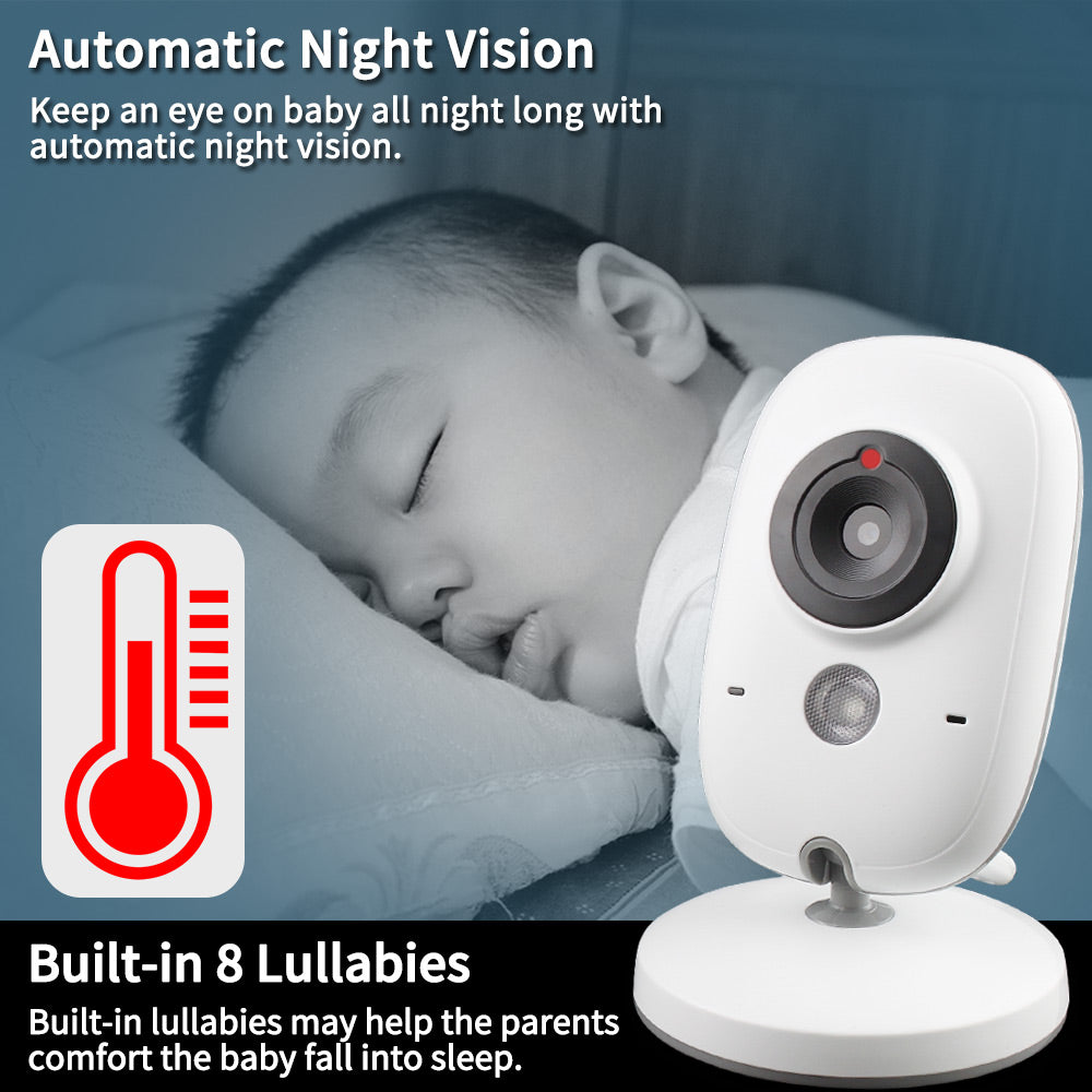 Monitor Digital para Bebê VB603 — Visão Noturna, Temperatura e Intercomunicador