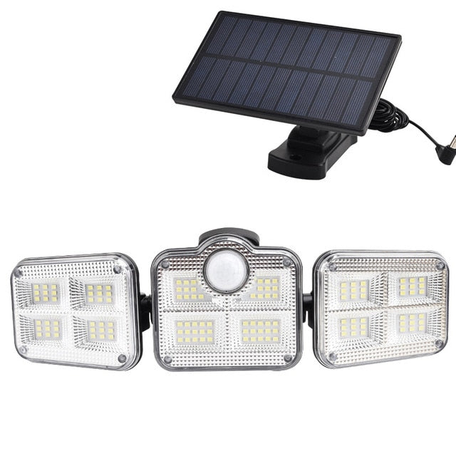 Luminária Solar de Parede com Sensor de Movimento — 74 LEDs, IP65, 8-10h de Iluminação