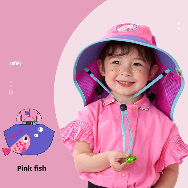 Chapéu Solar Infantil com Proteção UV — Estampas Divertidas para Meninos e Meninas