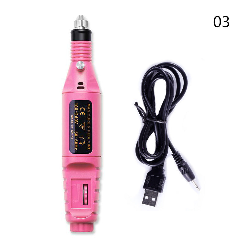 Conjunto de máquina de manicure elétrica com lixadeira USB, cortador e ferramenta para manicure e pedicure.