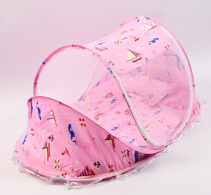 Kit Mosquiteiro Dobável para Bebê com Colchão e Travesseiro — Proteção Completa 0-2 Anos