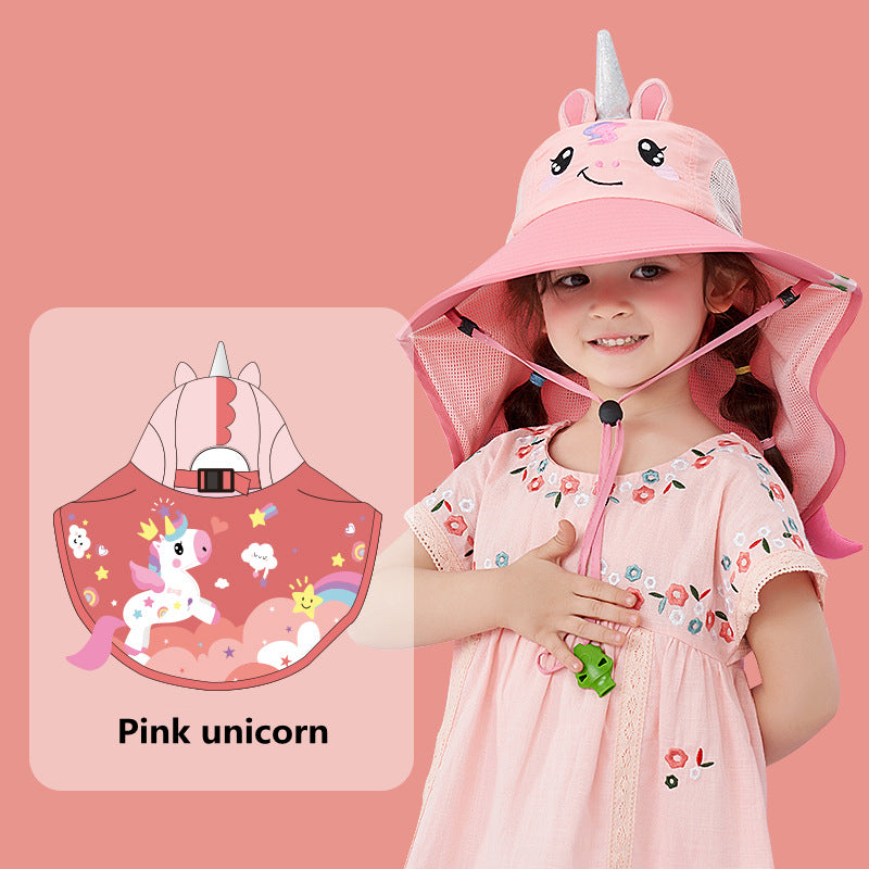 Chapéu Solar Infantil com Proteção UV — Estampas Divertidas para Meninos e Meninas