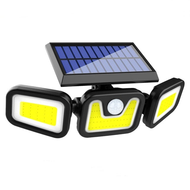 Luminária Solar de Parede com Sensor de Movimento — 74 LEDs, IP65, 8-10h de Iluminação