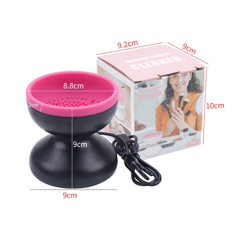 Máquina de limpeza de pincéis de maquiagem elétrica portátil automática USB, compatível com pincéis de maquiagem de todos os tamanhos.