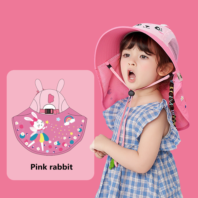 Chapéu Solar Infantil com Proteção UV — Estampas Divertidas para Meninos e Meninas