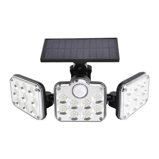 Luminária Solar de Parede com Sensor de Movimento — 74 LEDs, IP65, 8-10h de Iluminação