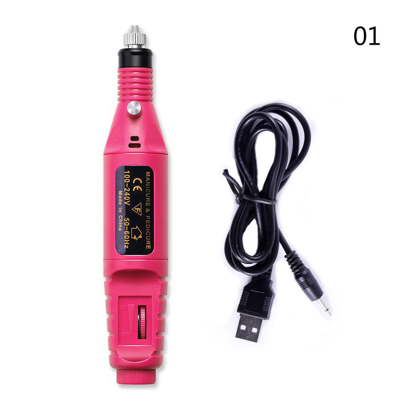 Conjunto de máquina de manicure elétrica com lixadeira USB, cortador e ferramenta para manicure e pedicure.