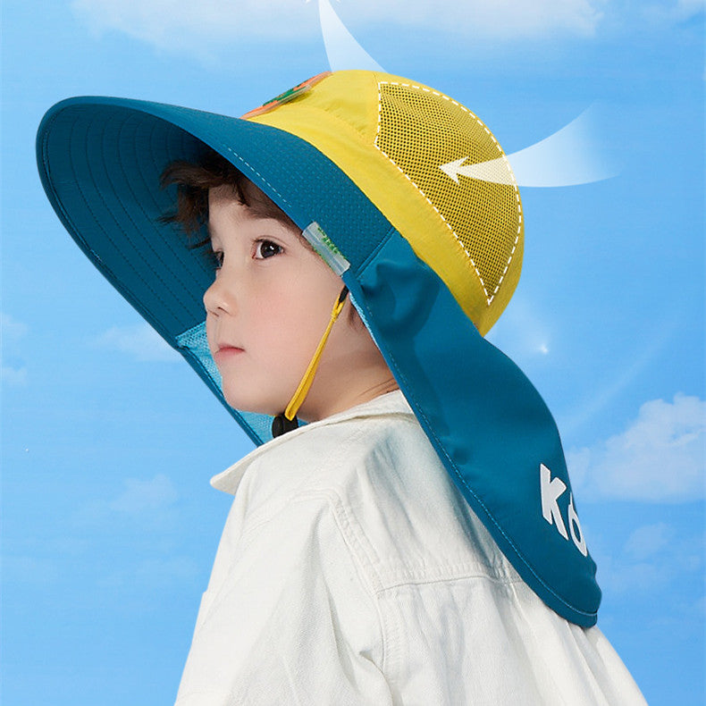 Chapéu Solar Infantil com Proteção UV — Estampas Divertidas para Meninos e Meninas