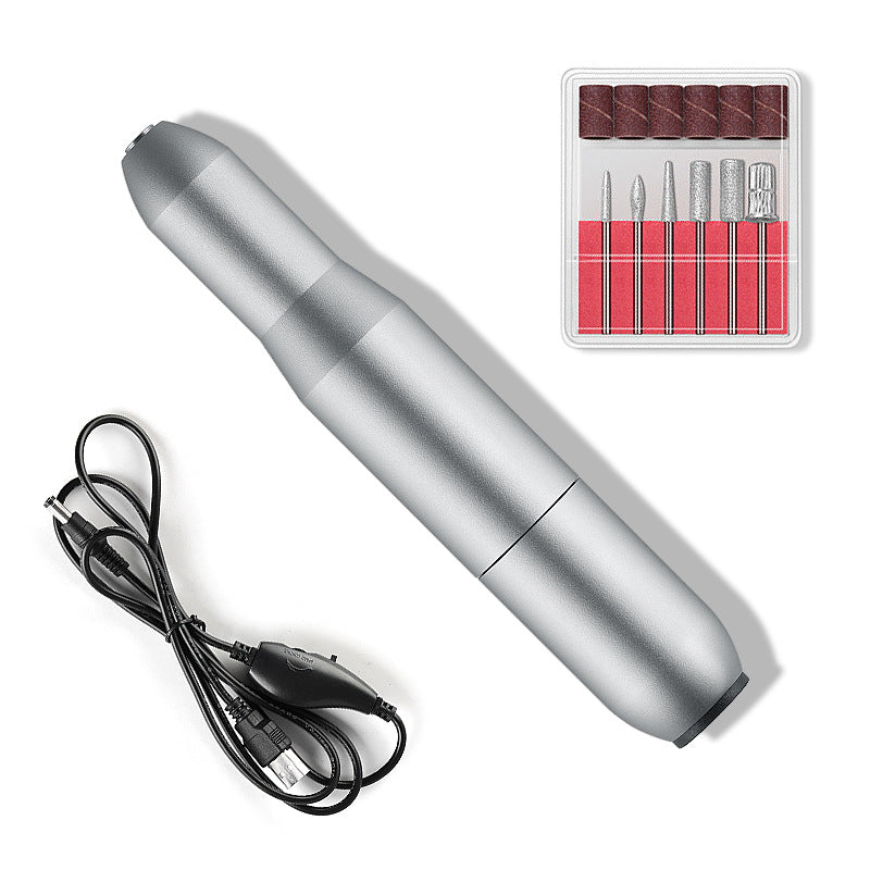 Conjunto de máquina de manicure elétrica com lixadeira USB, cortador e ferramenta para manicure e pedicure.