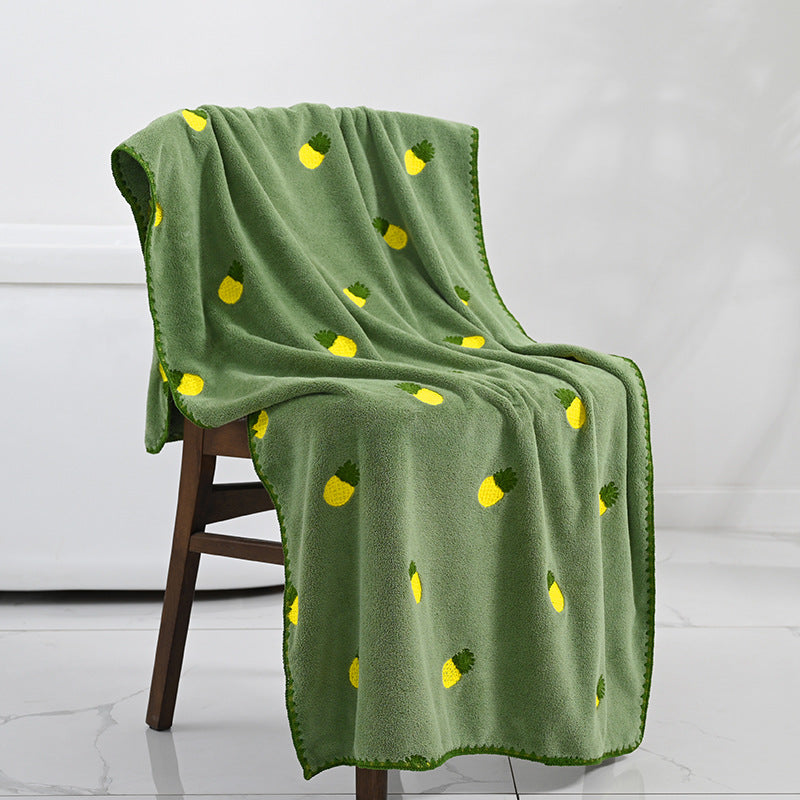 Conjunto de Toalhas de Banho Toque da Vovó — Fleece Coral com Detalhes Bordados