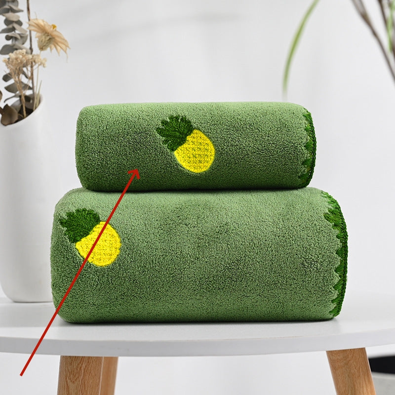 Conjunto de Toalhas de Banho Toque da Vovó — Fleece Coral com Detalhes Bordados
