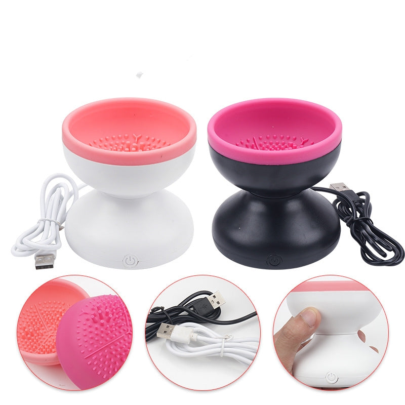 Máquina de limpeza de pincéis de maquiagem elétrica portátil automática USB, compatível com pincéis de maquiagem de todos os tamanhos.