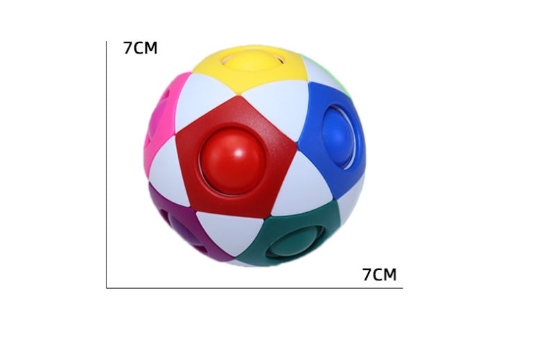 Cubo Mágico Bola Arco-Íris de Futebol Anti-Stress com 12 Furos - Brinquedo Intelectual